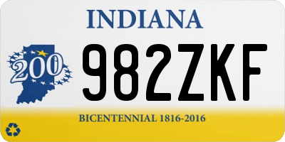 IN license plate 982ZKF