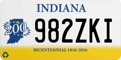 IN license plate 982ZKI