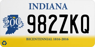 IN license plate 982ZKQ