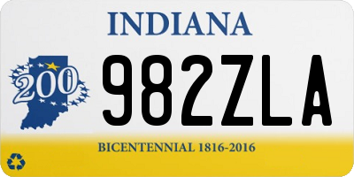 IN license plate 982ZLA