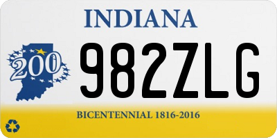 IN license plate 982ZLG