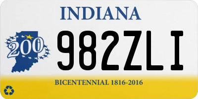 IN license plate 982ZLI