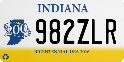 IN license plate 982ZLR