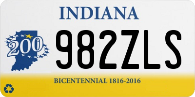 IN license plate 982ZLS
