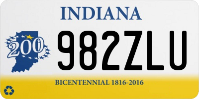 IN license plate 982ZLU