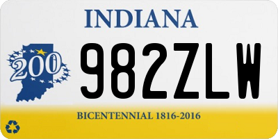 IN license plate 982ZLW