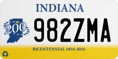 IN license plate 982ZMA