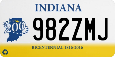 IN license plate 982ZMJ