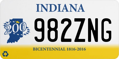 IN license plate 982ZNG