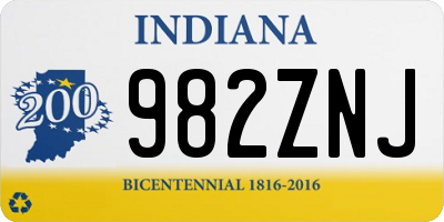 IN license plate 982ZNJ