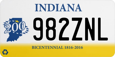 IN license plate 982ZNL