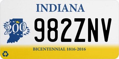 IN license plate 982ZNV