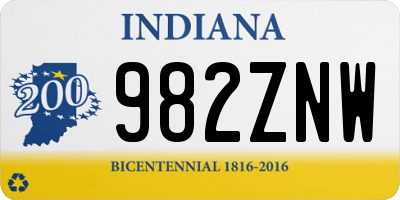 IN license plate 982ZNW