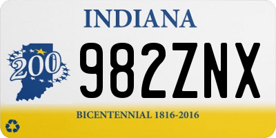 IN license plate 982ZNX