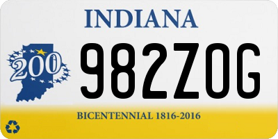 IN license plate 982ZOG