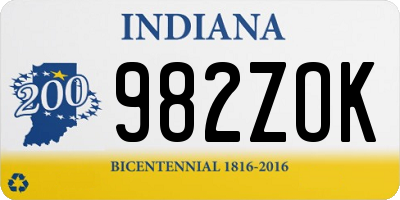 IN license plate 982ZOK