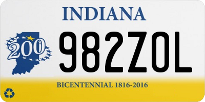 IN license plate 982ZOL