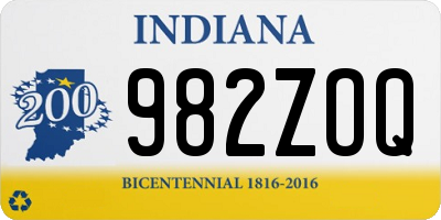 IN license plate 982ZOQ