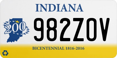IN license plate 982ZOV