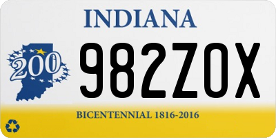 IN license plate 982ZOX