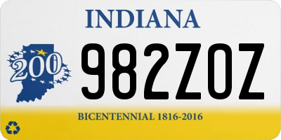 IN license plate 982ZOZ