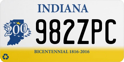 IN license plate 982ZPC