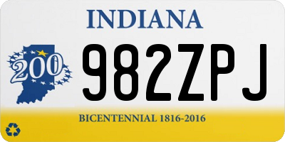 IN license plate 982ZPJ