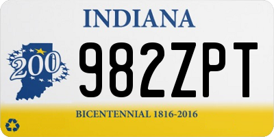 IN license plate 982ZPT
