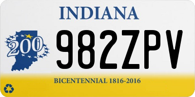 IN license plate 982ZPV