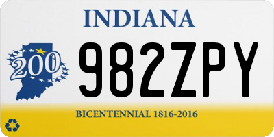 IN license plate 982ZPY