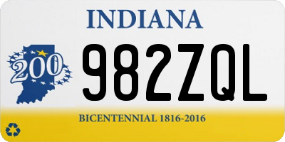 IN license plate 982ZQL