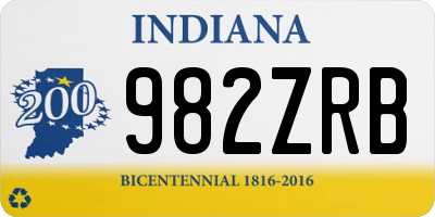 IN license plate 982ZRB