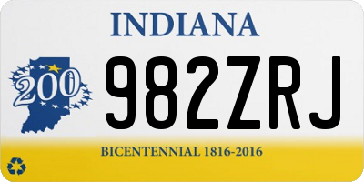 IN license plate 982ZRJ