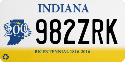 IN license plate 982ZRK