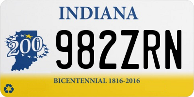 IN license plate 982ZRN