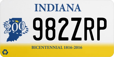IN license plate 982ZRP