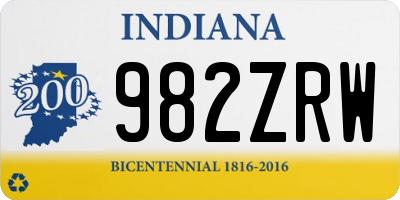 IN license plate 982ZRW