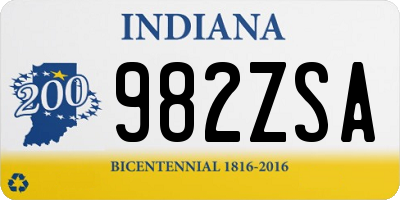 IN license plate 982ZSA
