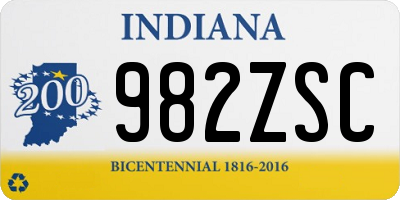 IN license plate 982ZSC