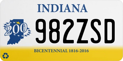 IN license plate 982ZSD