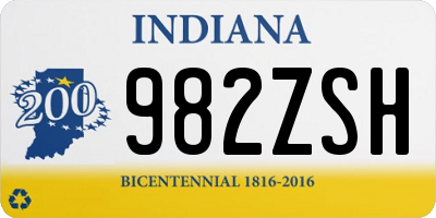 IN license plate 982ZSH