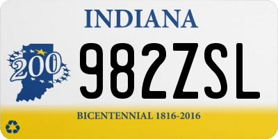 IN license plate 982ZSL