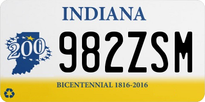 IN license plate 982ZSM