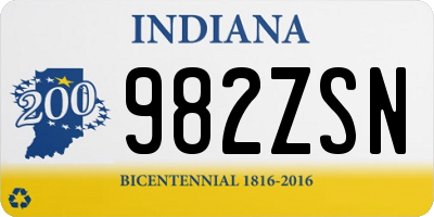 IN license plate 982ZSN