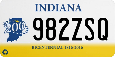 IN license plate 982ZSQ