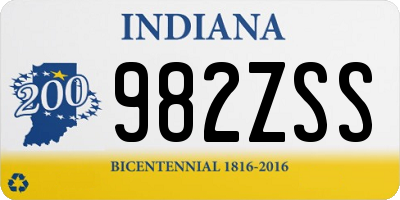 IN license plate 982ZSS