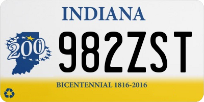 IN license plate 982ZST