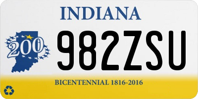 IN license plate 982ZSU