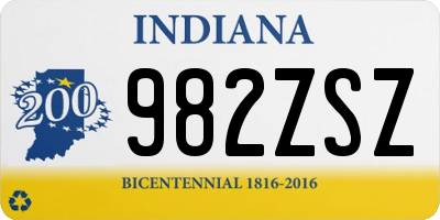 IN license plate 982ZSZ