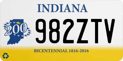 IN license plate 982ZTV